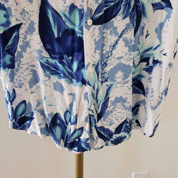 Maison Noir Short Sleeve Button Front Shirt Mens Size XXL Floral Print - Picture 3 of 6